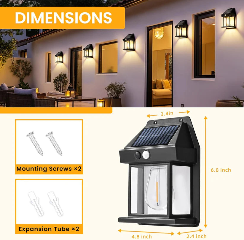 Solar Motion Sensor Light For Outdoor Wall | Gallery | Garage | Balcony