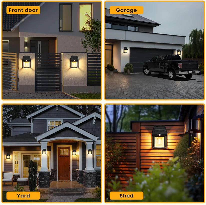 Solar Motion Sensor Light For Outdoor Wall | Gallery | Garage | Balcony