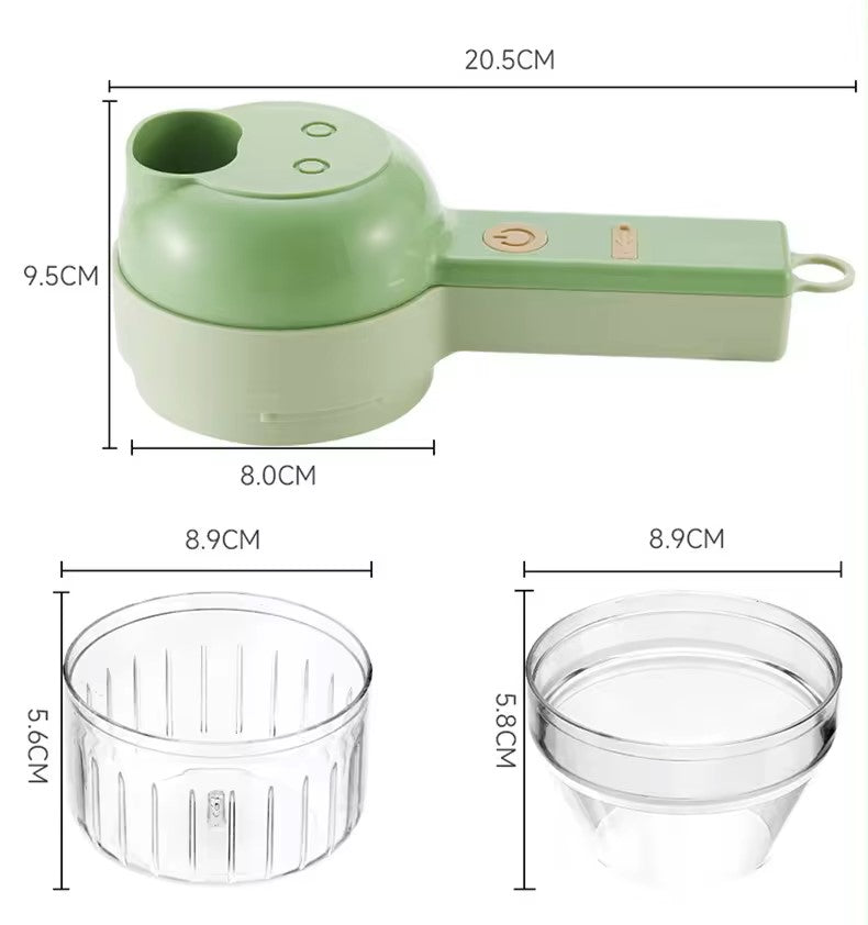 4-in-1 Electric Handheld Cooking Hammer Vegetable Cutter Set