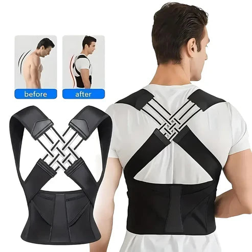 Adjustable Back Posture Corrector - Relieve Slouching & Pain for Men & Women | Free Size (Fit For All)