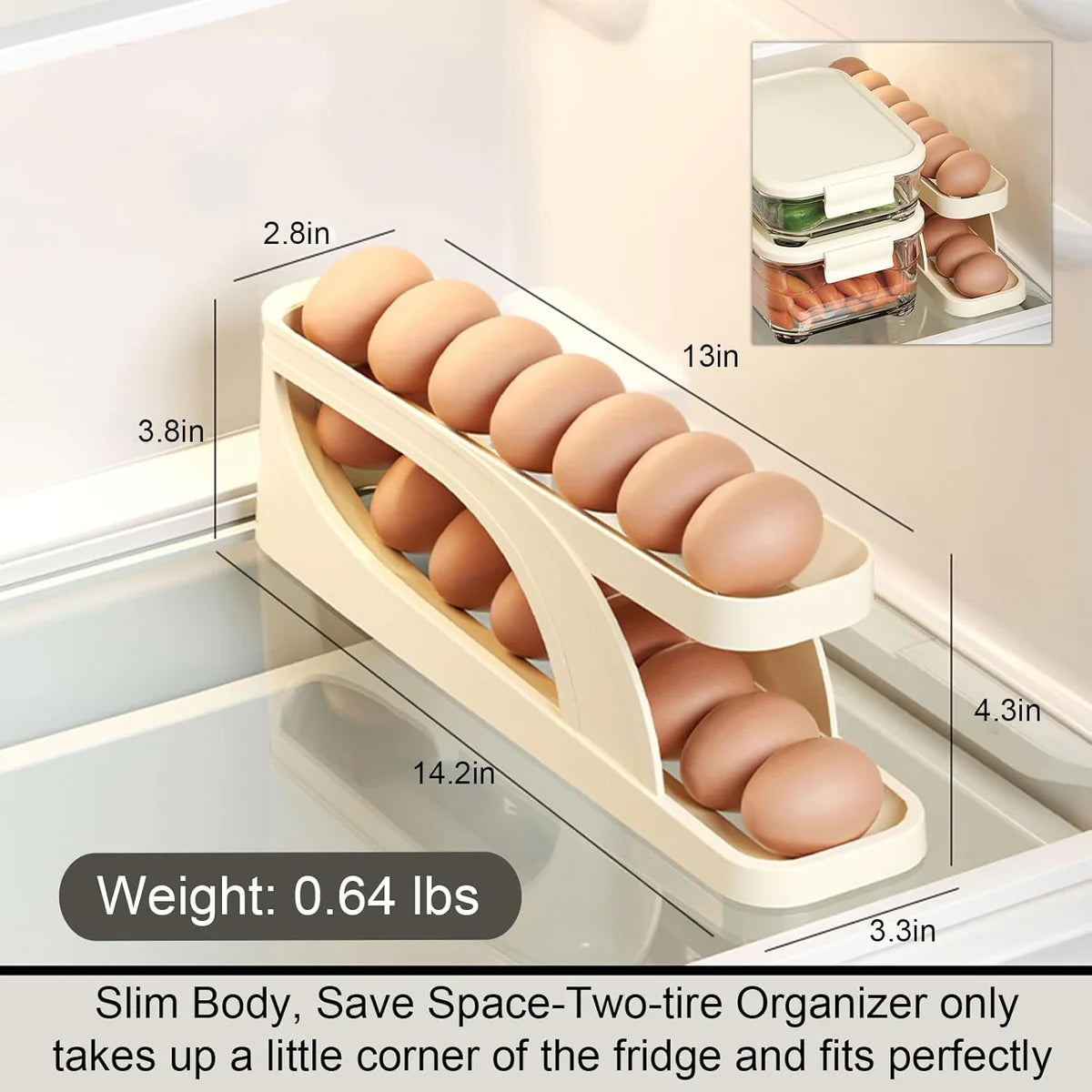 2 Layer Automatic Egg Dispenser | Efficiently Stores Up To 15 Eggs | Buy 1 Get 1 Free