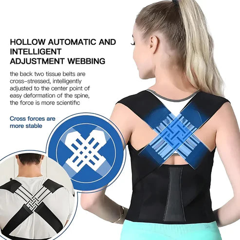 Adjustable Back Posture Corrector - Relieve Slouching & Pain for Men & Women | Free Size (Fit For All)