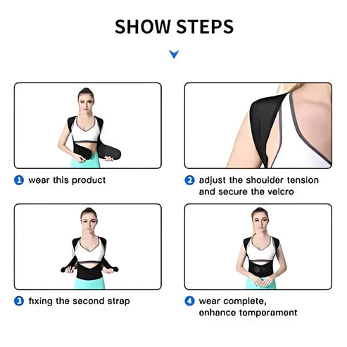 Adjustable Back Posture Corrector - Relieve Slouching & Pain for Men & Women | Free Size (Fit For All)