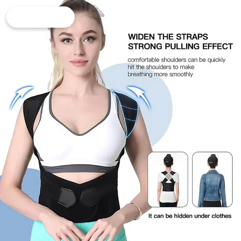 Adjustable Back Posture Corrector - Relieve Slouching & Pain for Men & Women | Free Size (Fit For All)