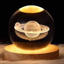 3D Galaxy Crsytal Ball Night Lamp | LED Wooden Crystal Ball For Decoration